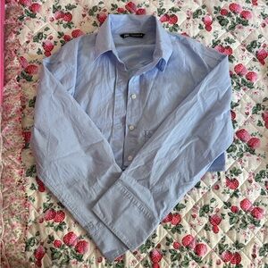 Zara Blue Casual Button Down Shirt Long Sleeve